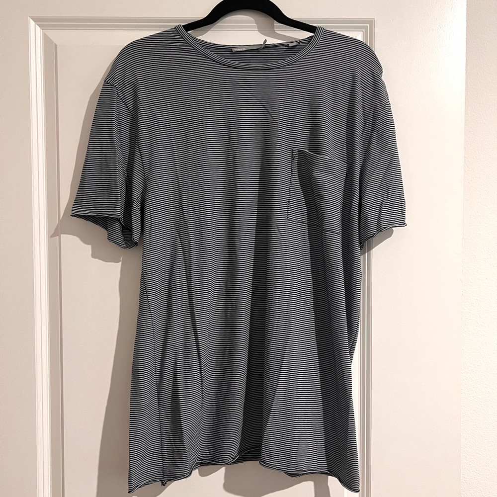 Mens Vince stripped short sleeve T shirt